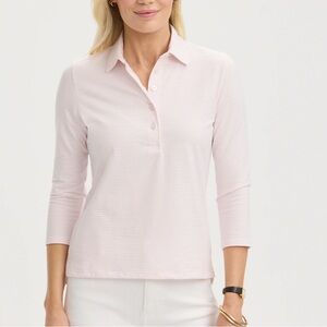 Renwick 3/4 Sleeve Orchid & white striped Polo- Size XXL